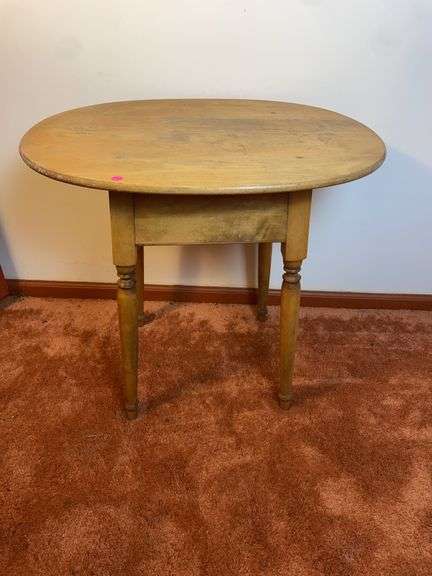 Wooden oval table image