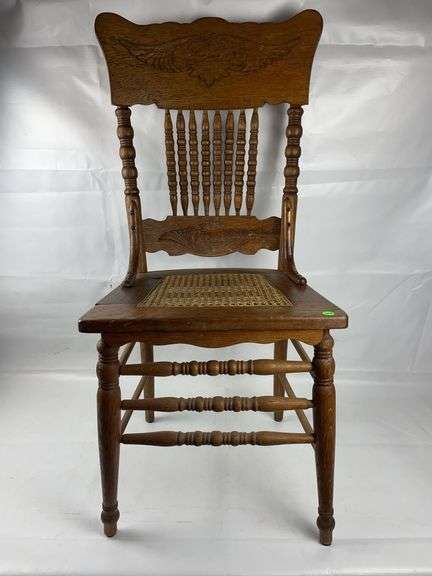 Oak chair with cane bottom image