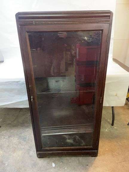 Antique wooden display cabinet image
