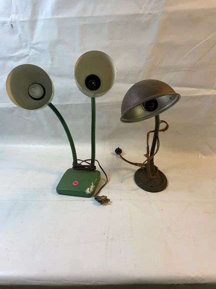 2 vintage desk lamps image