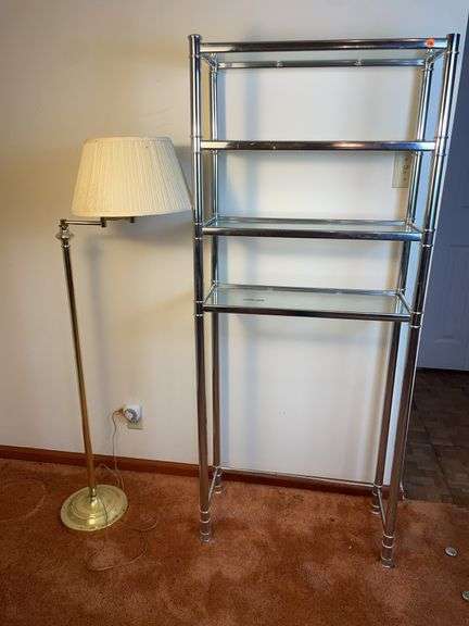 Glass shelf and floor lamp image
