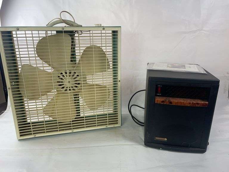 Eden pure heater and vintage box fan image