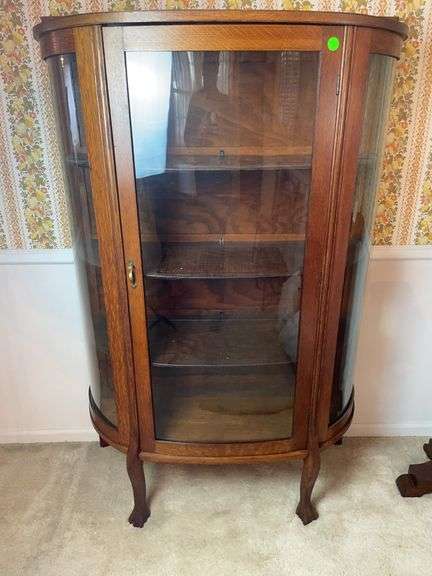 Oak curio cabinet image