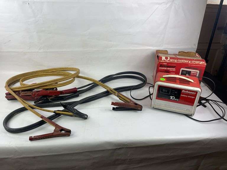 Battery charger and jumper cables image