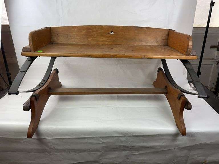 Vintage wooden buggy seat image