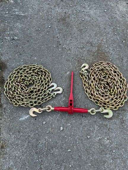 2-20 ft 3/8” chains and  1 binder