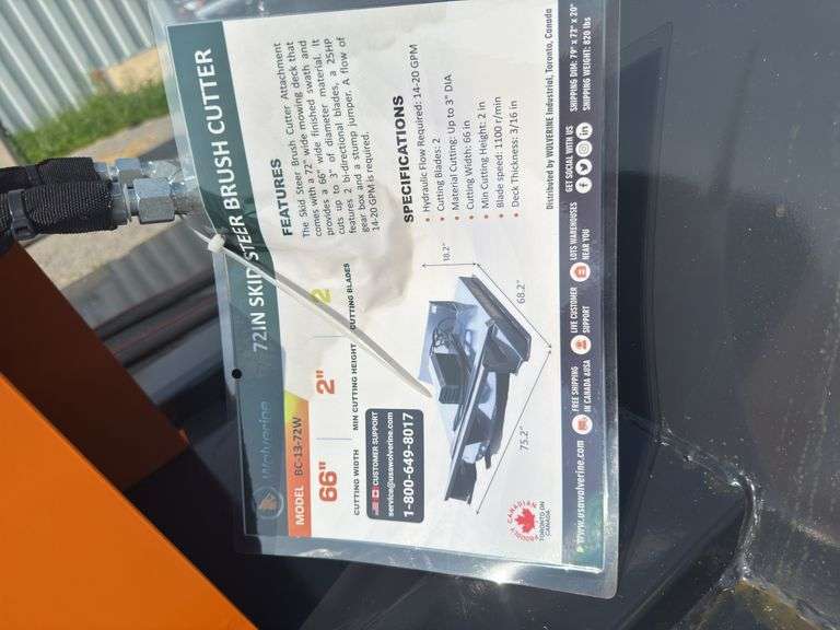 72” Wolverine Skid Steer Brush Cutter