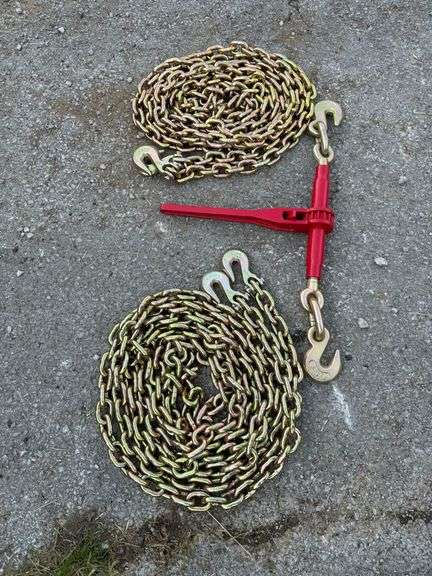 2-20 ft 3/8” chains and  1 binder