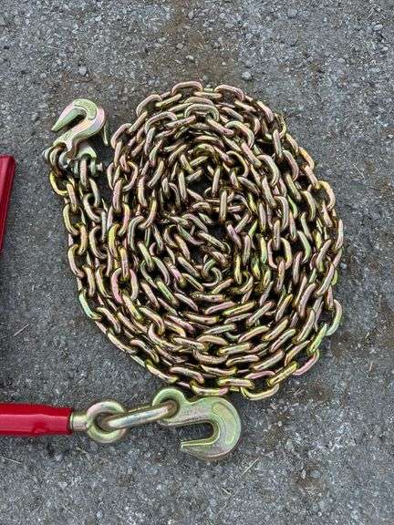2-20 ft 3/8” chains and  1 binder