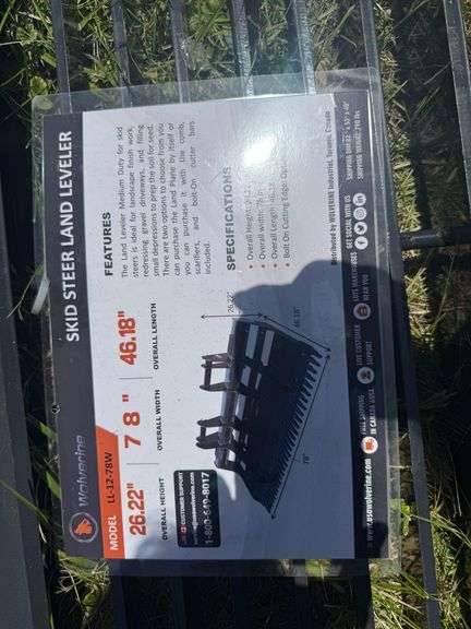 78” Wolverine Skid steer land leveler