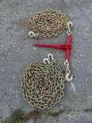 2-20 ft 3/8” chains and  1 binder