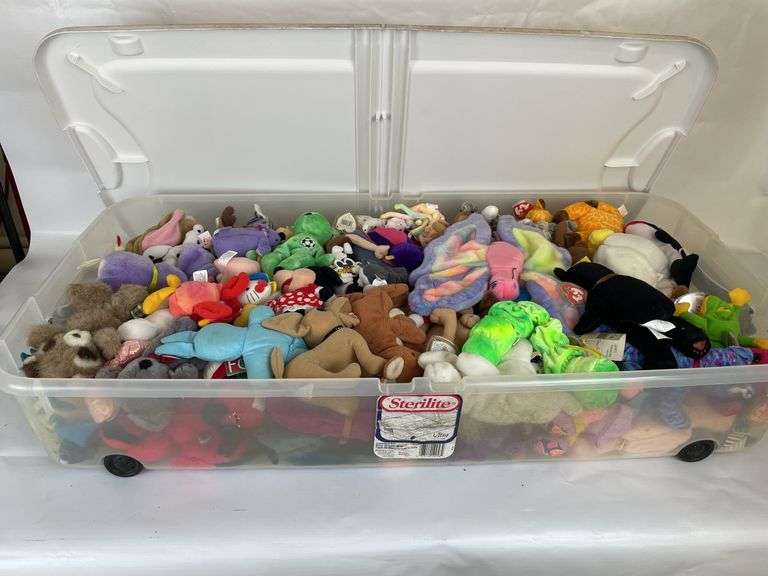 Large Tote of Collectible Plush Toys