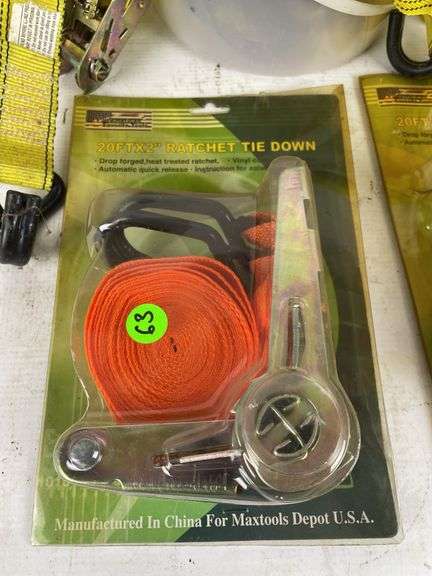 Lot of Ratchet Tie Downs: Yellow and Orange