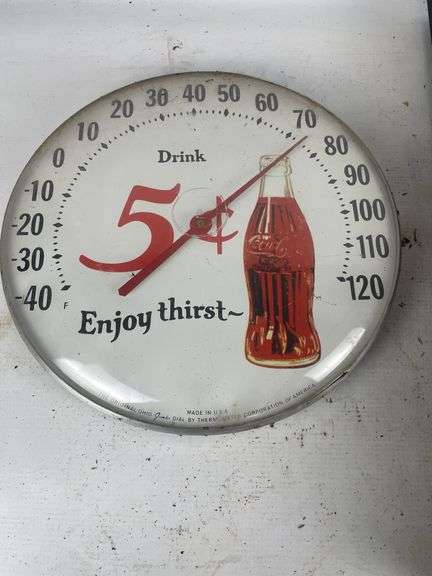 Coca-Cola Thermometer and Light-Up Clock