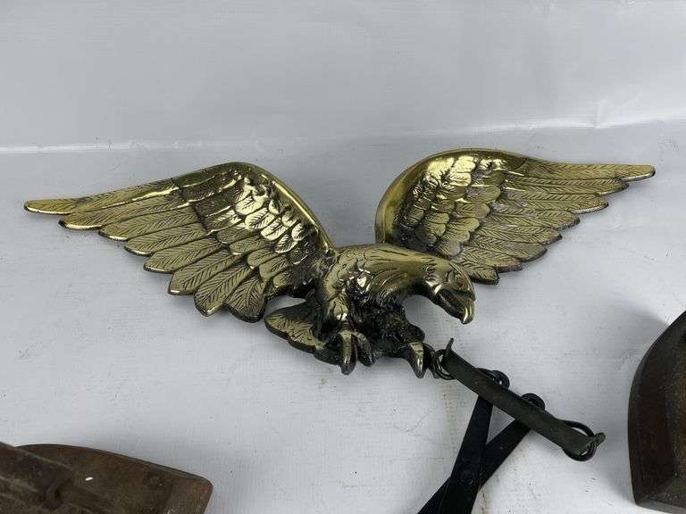 Cast Iron Sad Irons and Eagle Wall Hanger