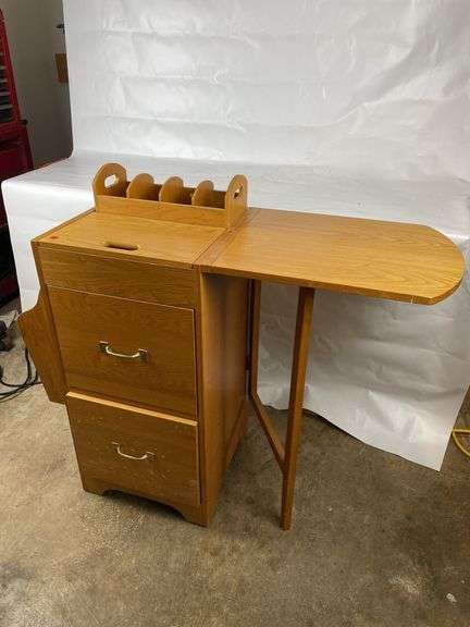 Wooden Filing Cabinet with Organizer and Slide-Out Table