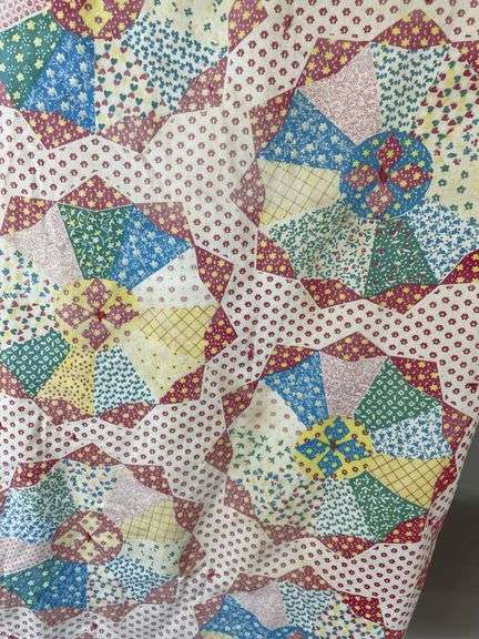 Two Handmade Lap Quilts - Pinwheel & Pink Patchwork