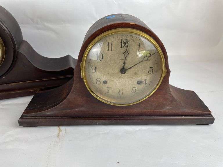 Ansonia Mantle Clock and Wooden Mantle Clock