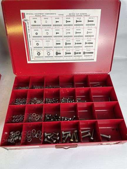 Four Bolt Bins with Assorted Bolts and Fasteners