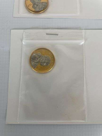 Collection of Five Ronald Reagan Presidential Dollar Coins