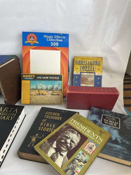 Puzzles, Atlas, Encyclopedia, Dictionaries and Books Collection
