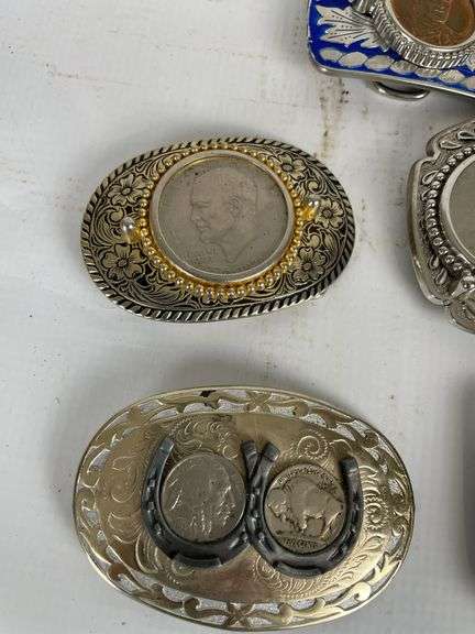 Box of 6 Belt Buckles: Bluegrass & Coin Buckles