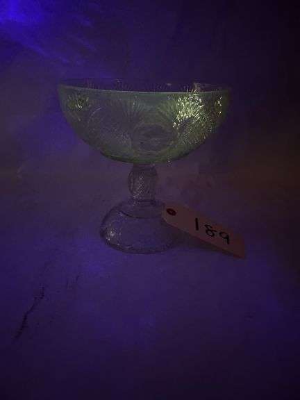 Uranium Clear Sunk Daisy Dish