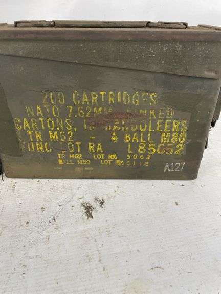 Two Military Metal Ammunition Storage Boxes