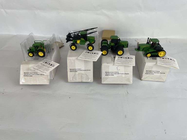 Ertl John Deere 1/64 Scale Diecast Tractors and Sprayer Set with COAs