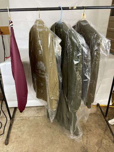 Collection of Suits, Army Uniform, and Jacket