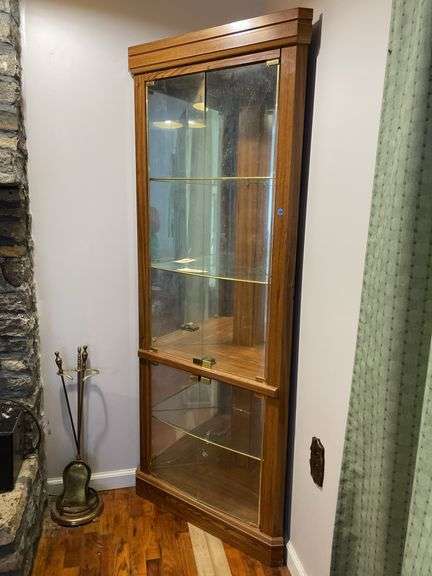 Tall Glass Corner Display Cabinet - 72"x28"