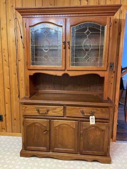 Wooden Hutch with Glass Doors