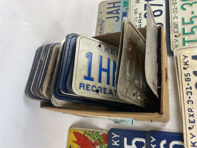 Box Lot of 43 Assorted License Plates