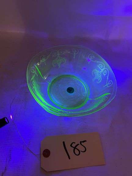 Uranium Green Depression Glass Bowl