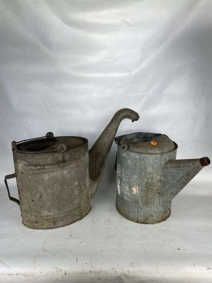 Pair of Galvanized Watering Cans image