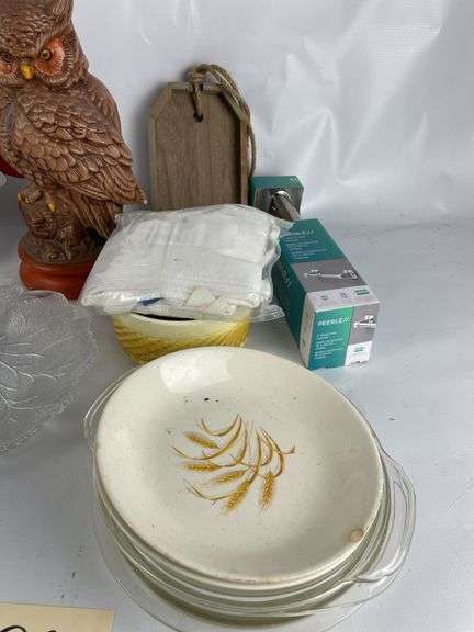 Glassware, Owl Figurines, Toilet Paper Holder and More