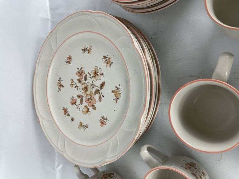 Country Ware Stoneware Dish Set - Plates, Saucers, Cups