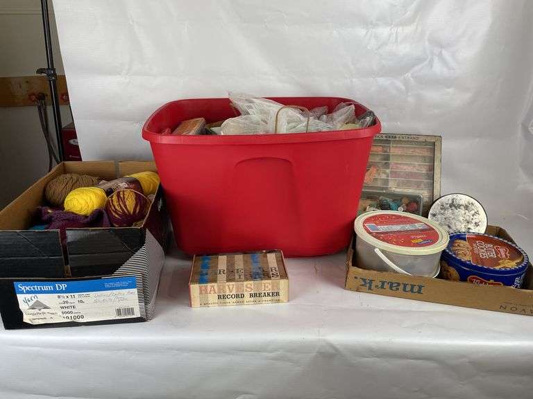 Sewing Supplies Lot: Yarn, Buttons, Thread, and More!