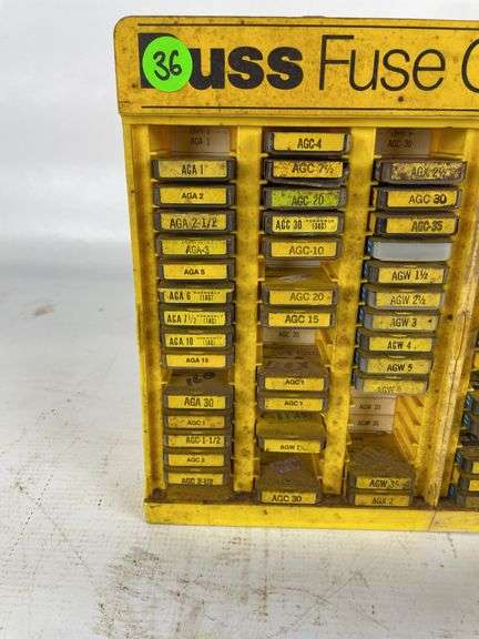 Buss Fuse Center Display Rack with Fuses