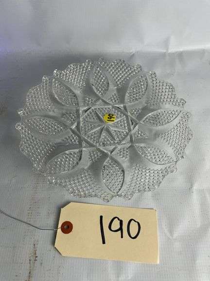 Uranium Clear Hobnail Pattern Dish