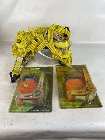 Lot of Ratchet Tie Downs: Yellow and Orange