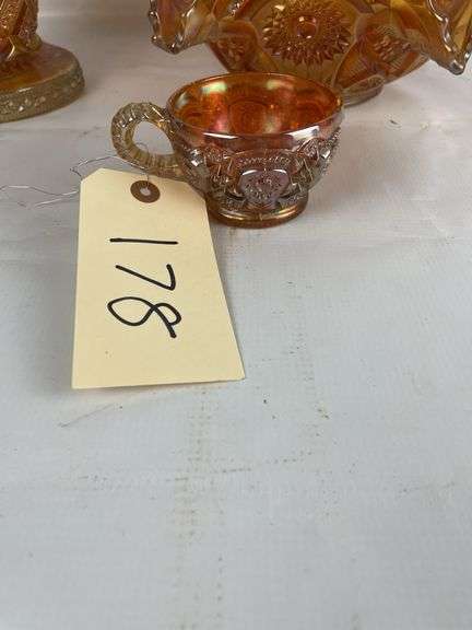 Carnival Glass Iridescent Set - Three Pieces