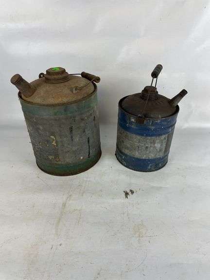 Two Metal Fuel/Oil Cans