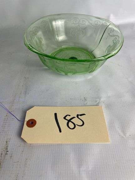 Uranium Green Depression Glass Bowl