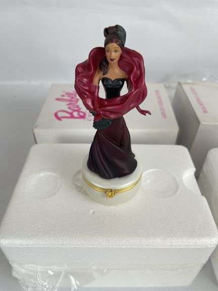 Set of Three Avon Barbie Collectibles Flower Boxes