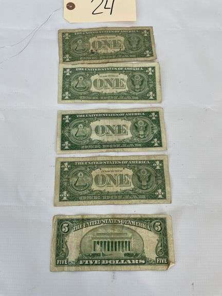 Silver Certificate Dollar and Five Dollar Bills
