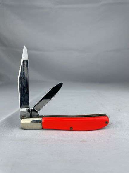 Kutmaster USA Two-Blade Pocket Knife with Orange Handle