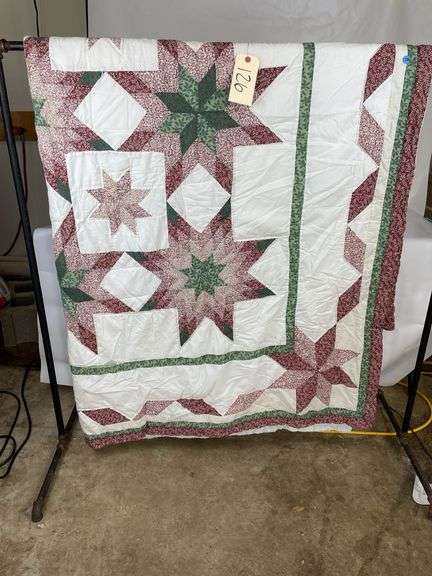 Handmade Star Pattern Quilt - 86x82 inches