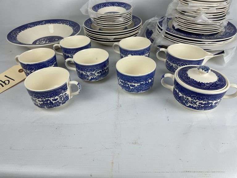 Willow Ware Blue and White China Set