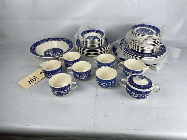 Willow Ware Blue and White China Set